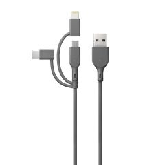 Câble de chargement  GP CY1N 3in1 Type C Micro USB Lightning 1 mètre