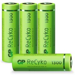 AA batterij Oplaadbaar GP NiMH 1300 mAh ReCyko 1,2V 4 stuks