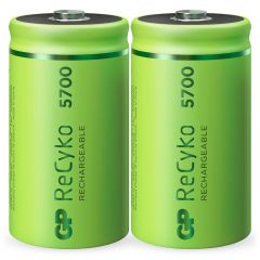 D Mono batterij Oplaadbaar GP NiMH 5700 mAh ReCyko 1,2V 2 stuks