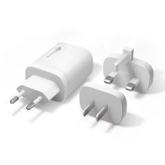 Adapteur GP 20W PD 2 USB ports Type A&C Incl. Prises internationales