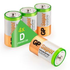 Super Alkaline D - 4 Batterien