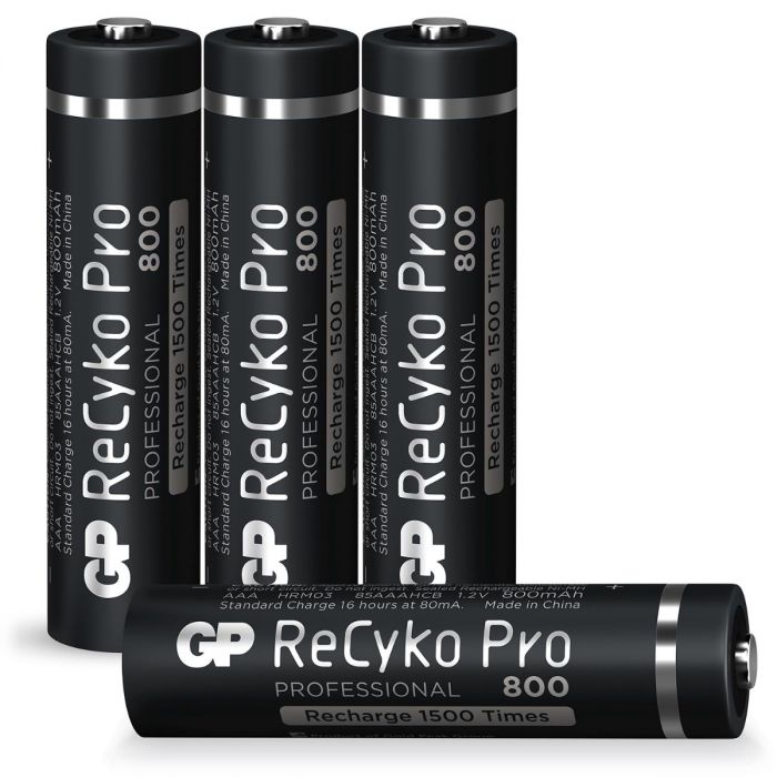Ga naar het circuit Beschrijvend lancering Oplaadbare batterijen AAA | 4 ReCyko Pro, 800 mAh | GP Batteries